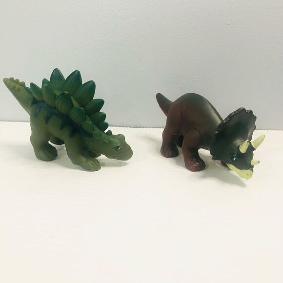 dinosaurs 5 inch trisauratops and stegosaurus prehistoric lot of 2 toys - Picture 2 of 5